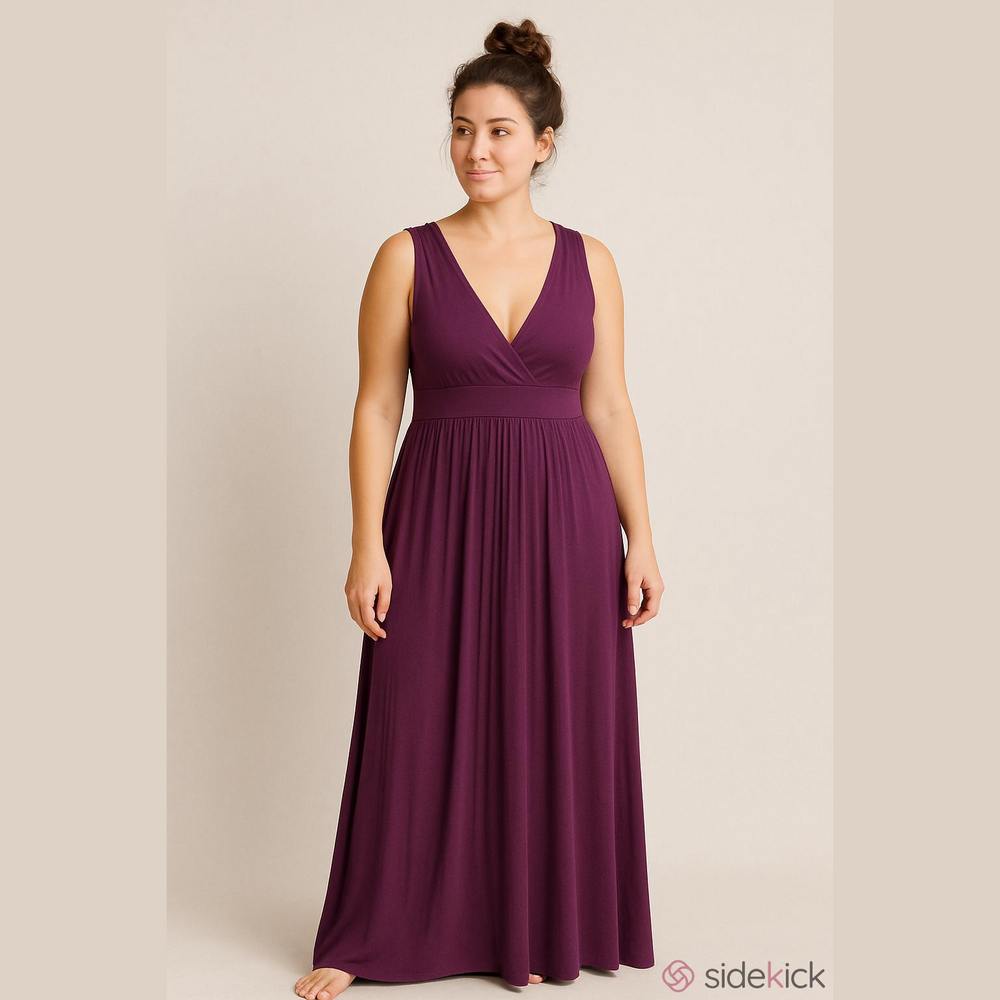 Loveappella - Maxi dress - Purple - V-neck - Sleeveless - Tanktop - XL